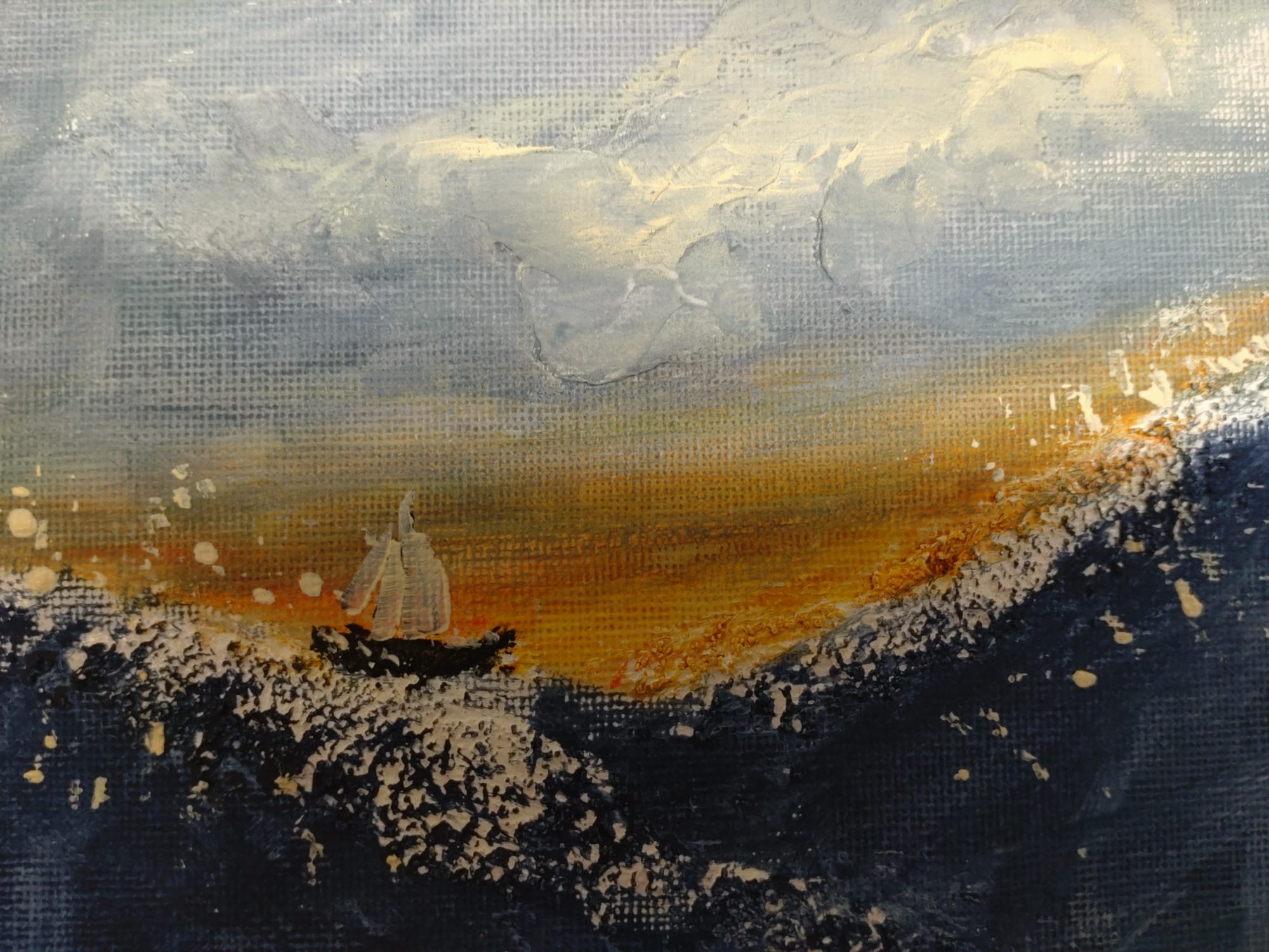 kuva taideteoksesta, jonka nimeltään Aamun aalloissa